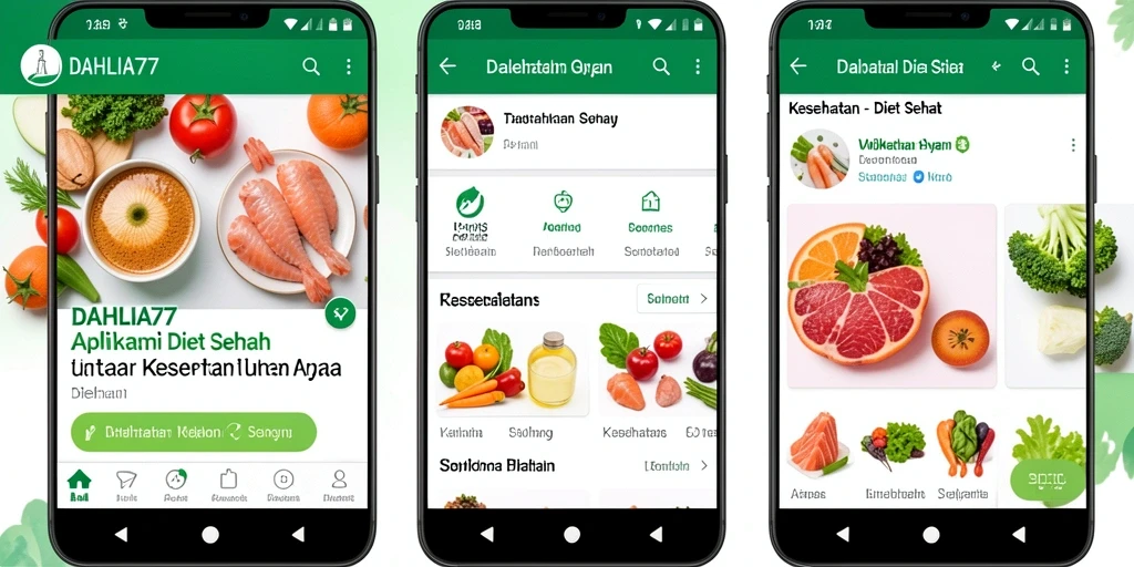 Antarmuka DAHLIA77 yang intuitif dan menarik untuk aplikasi Diet Sehat.