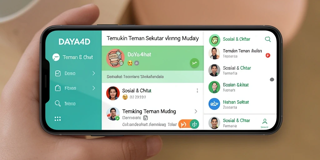 Tampilan antarmuka DAYA4D yang menarik untuk fungsi Teman Sekitar.