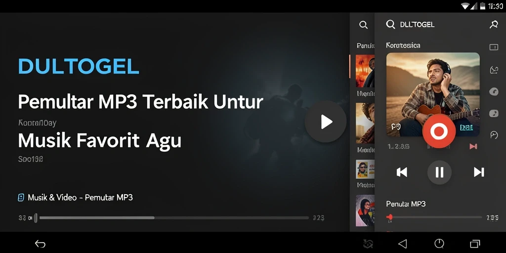 Tampilan antarmuka DULTOGEL yang elegan untuk Pemutar MP3.